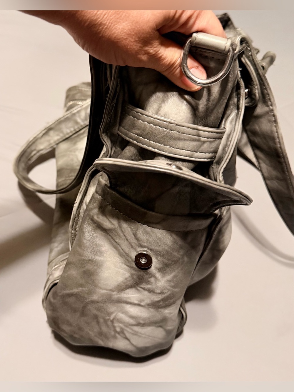 Angel Kiss Metallic Silver Tie-Dye Shoulder Bag - Picture 4 of 15